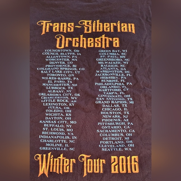2016 Rock and Roll Music Trans Siberian Orchestra Shirt Winter Tour  * - Picture 4 of 5